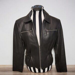 Valerie Stevens Petites Lambskin Leather Jacket - Size 2P